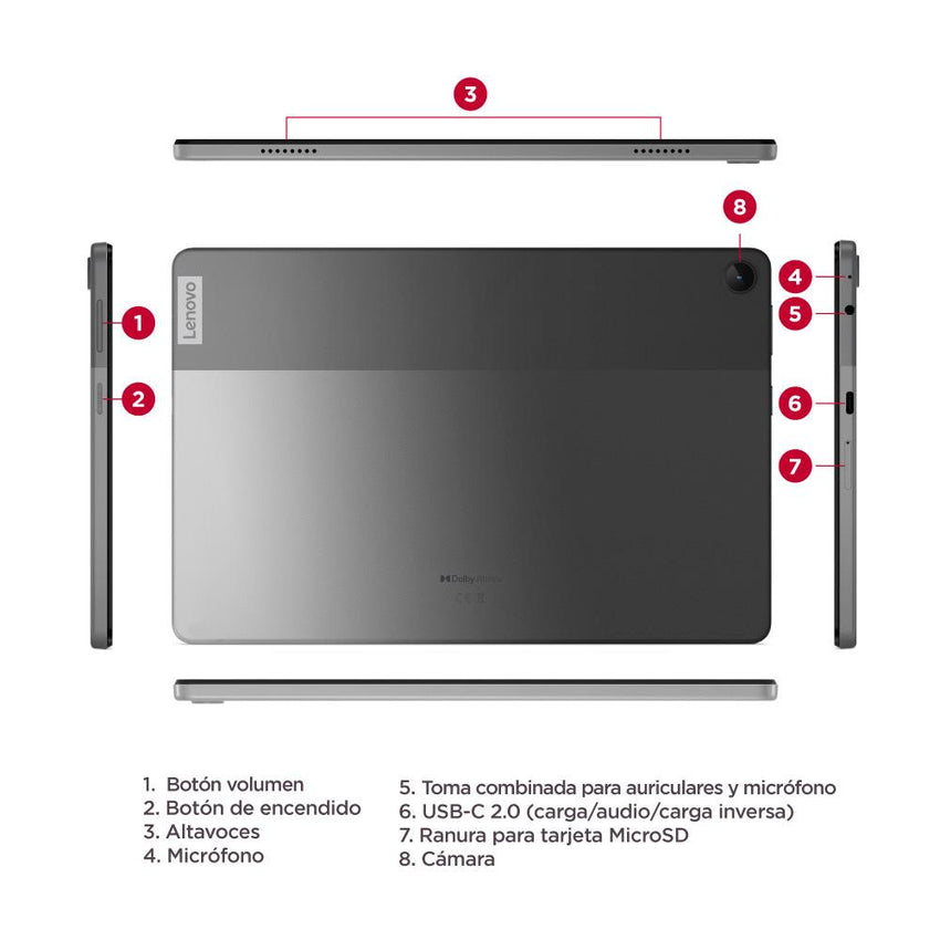 Tablet LENOVO TB 328FU 10.1” Pulgadas RAM 4GB ALMACENAMIENTO 64GB COLOR Gris