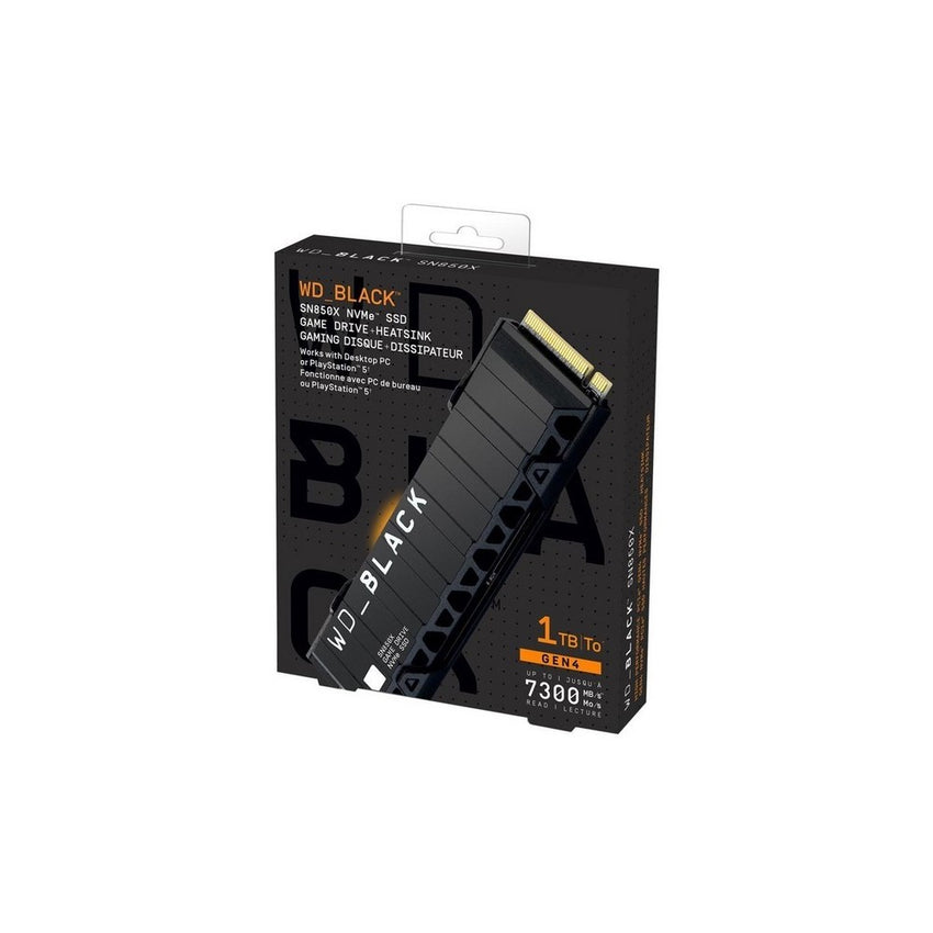 Unidad de estado sólido SSD Western Digital Black SN850X 1TB con disipador Compatible con PS5