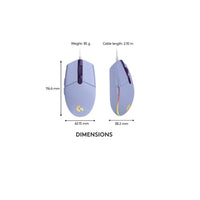 MOUSE  G203 LIGHTSYNC GAMING LILA