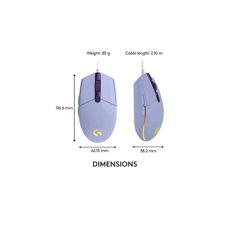 MOUSE  G203 LIGHTSYNC GAMING LILA