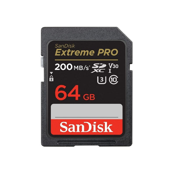 Tarjeta SD SanDisk Extreme PRO 64GB SDXC UHS-I Hasta  200 Mb/s C10,U3,V30