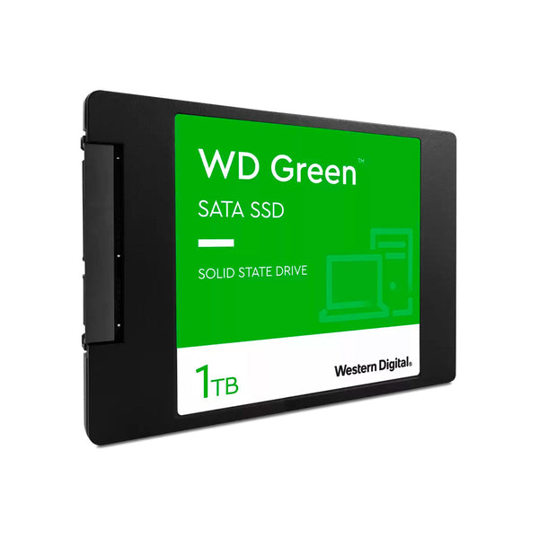 Unidad de estado sólido interna SSD Western Digital Green 1TB  con puerto SATA y factor de forma 2.5” (7mm), creado para las necesidades más básicas del cómputo diario, pero con un rendimiento y velocidad mayor que una unidad mecánica.