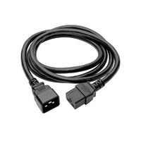 Cable de Extensión de Alimentación, C19 a C20 - Servicio Pesado, 20A, 250V, 12 AWG, 61 cm [2 pies], Negro