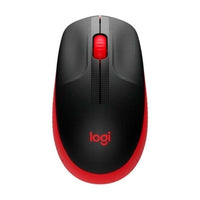 Mouse Inalambrico LOGITECH M190 COLOR Rojo Y Negro.
