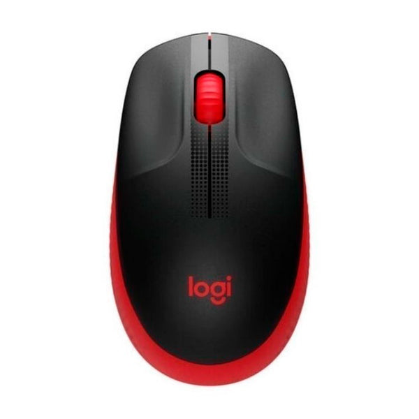 Mouse Inalambrico LOGITECH M190 COLOR Rojo Y Negro.