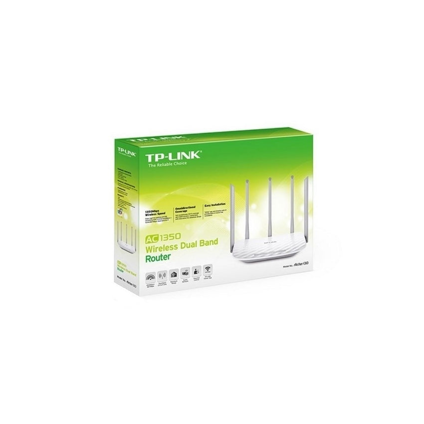 Router TPLINK Inalambrico doble banda AC 1350 Dual Band 5 Antenas externas.