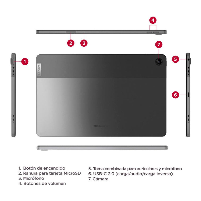Tablet LENOVO 10.61” Pulgadas M10 RAM 4GB Disco SSD 128GB COLOR Gris