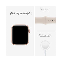 Apple Watch SE (GPS) - Caja de aluminio en oro de 40 mm - Correa deportiva blanco estrella - Talla única