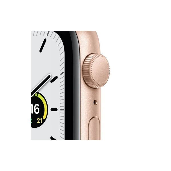 Apple Watch SE (GPS) - Caja de aluminio en oro de 44 mm - Correa deportiva rosa arena