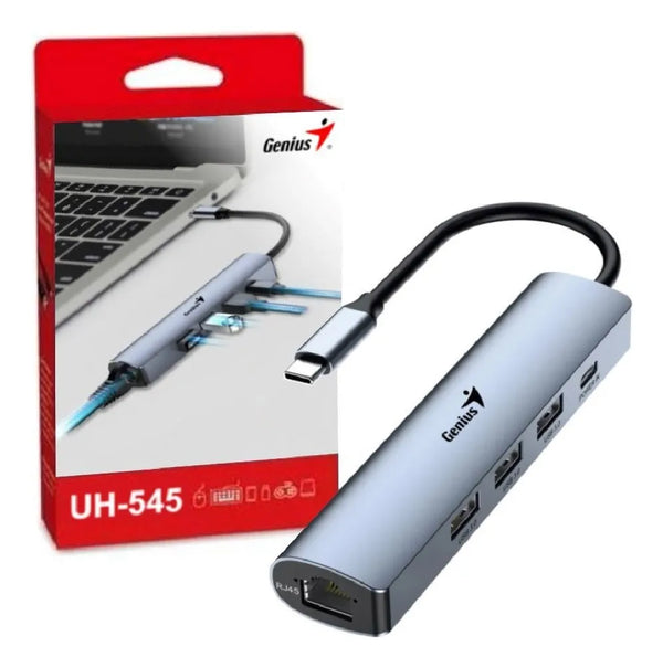 HUB 5 EN 1 DE USB 3.0 CON ETHERNET  UH-545