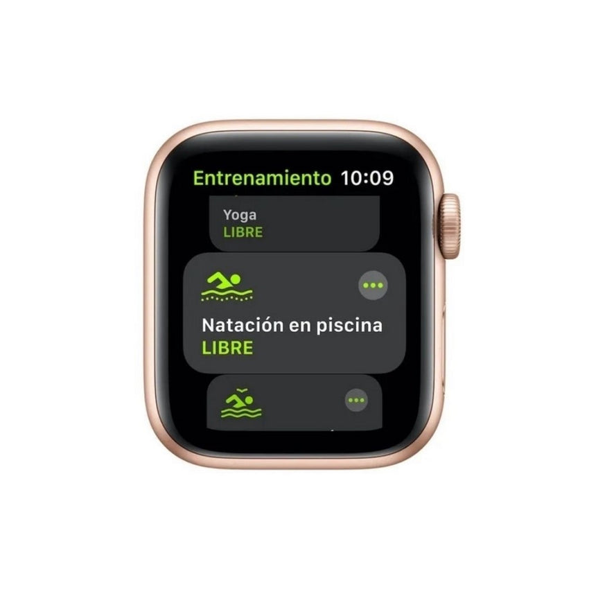 Apple Watch SE GPS, 40mm Gold Aluminium Case with Pink Sand Sport Band