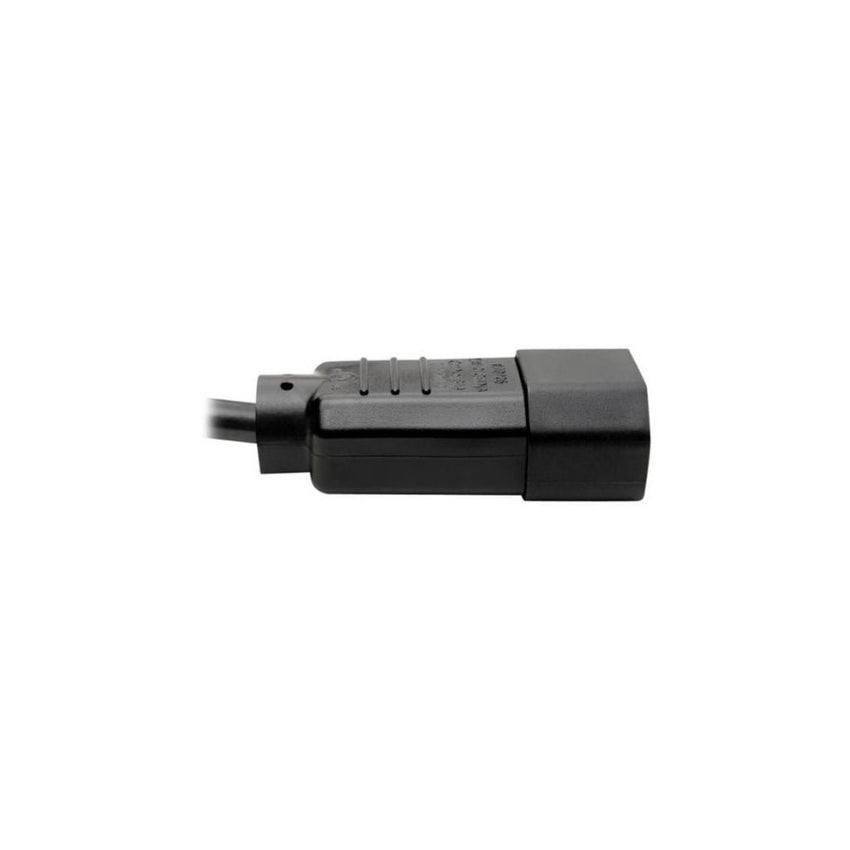 Cable de Extensión de Alimentación, C13 en Ángulo a la izquierda a C14 Estilo PDU - 10A, 250V, 18 AWG, 61 cm [2 pies], Negro
