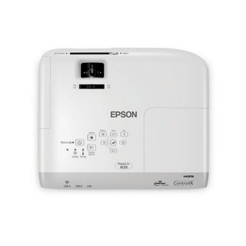 Video Proyector Epson PowerLite W39/Tecnología: 3LCD (3.500 lumens en Blanco y Color - Resolución WXGA 1280 x 800 (HD)).