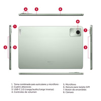Tablet Lenovo M11 TB330XU Pantalla 11 Pulgadas WUXGA Conectividad Wifi y LTE Memoria 4GB + Almacenamiento 128GB Color Verde Incluye Estuche y Lapiz