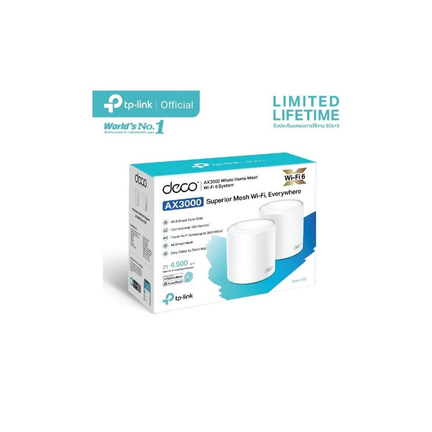 Router TPLINK  Sistema WiFi 6 en malla para todo el hogar AX3000 Paquetes de dos