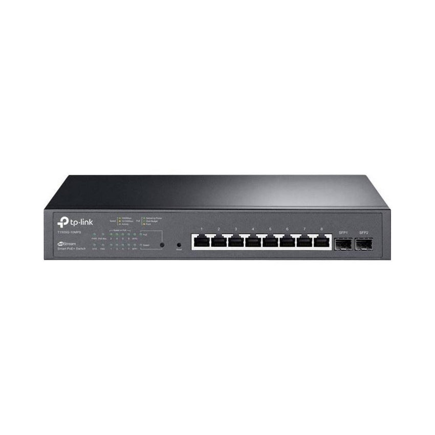 Switch TP-LINK Inteligente Gigabit PoE+ de 8 Puertos con 2 Ranuras SFP JetSteam