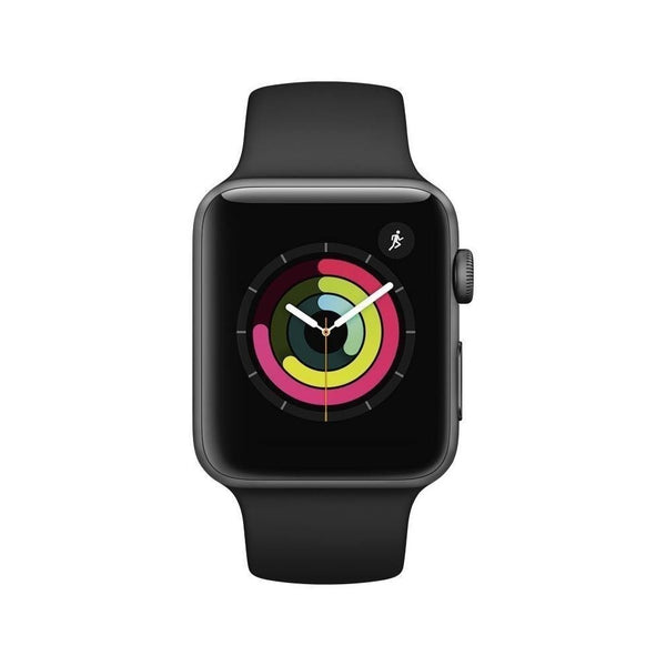 Apple Watch Series 3 (GPS) con caja de 42 mm de aluminio en gris espacial y correa deportiva negra