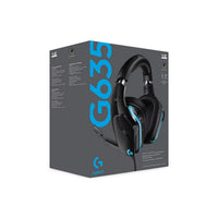 DIADEMA G635 Logitech Gaming Alámbrica Plug3.5mm/USB Multiplataforma Sonido 7.1 DTS/DOLBY 2.0 RGB Lighting Cable 1.5Metros Controles Cancela Ruido Garantía 2Años-NEGRO