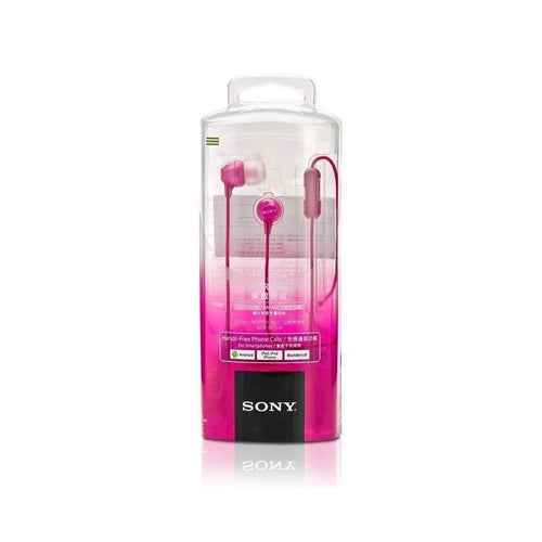 Audífonos Sony internos MDR-EX15AP Color Rosado, de silicona, ajuste seguro, micrófono integrado de alta calidad