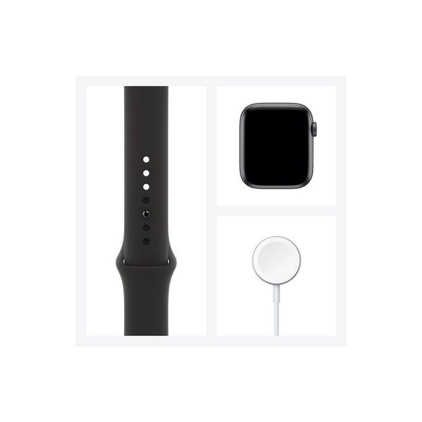 Apple Watch SE (GPS) - Caja de aluminio en gris espacial de 40 mm - Correa deportiva negra - Talla única