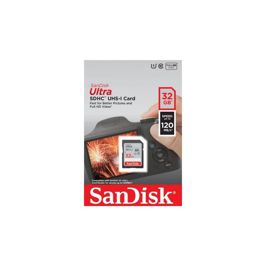 Tarjeta SD SanDisk Ultra SDHC/SDXC UHS-I  32GB 120Mb/s C10 U1