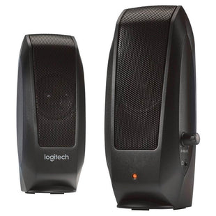 PARLANTE S120 2.0 Logitech Potencia 2.2W Plug 3.5mm Compatible PC-Cell-Tablet Sonido Estéreo Nítido Garantía 2Años-NEGRO