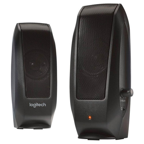 PARLANTE S120 2.0 Logitech Potencia 2.2W Plug 3.5mm Compatible PC-Cell-Tablet Sonido Estéreo Nítido Garantía 2Años-NEGRO
