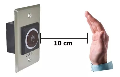 Boton de salida No-Touch Dahua, NA y NC, acero inoxidable.