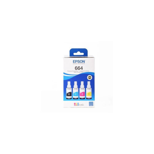 Botella Epson T664520-4P - Multipack Set 4 botellas negra, cyan, magenta y yellow,  IMPRESORA EPSON L200/210/350/355/555 (7.500 paginas)