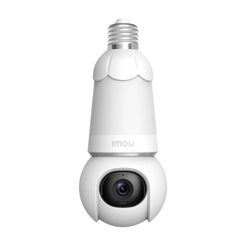 Bulb Cam IMOU Full Color 3MP DOMO WIFI 2K IR 25M Wi-Fi Lente 2.8mm 98° (H), 54° (V), 0~340° Pan, 90°Tilt, Smart IR: 25m DWDR, Compresion: H.265/H.264, Slot MicroSD hasta 256GB, Sirena de Alerta, AI (Deteccion de humano / Vehiculo), Audio 2 vias