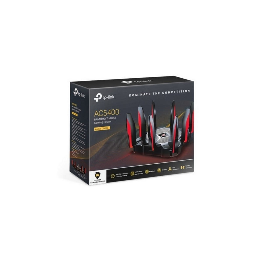 Router TPLINK Inalambrico para juegos, Tri-Band AC5400 Gigabit, MU-MIMO