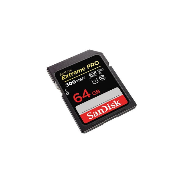 Tarjeta SD SanDisk Extreme PRO UHS-II 64GB hasta 300 MB/s de lectura y hasta 260MB/s de escritura C10, U3,V90
