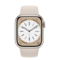 Apple Watch Series 8 (GPS) - Caja de aluminio en blanco estrella de 41 mm - Correa deportiva blanco estrella - Talla única
