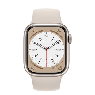 Apple Watch Series 8 (GPS) - Caja de aluminio en blanco estrella de 41 mm - Correa deportiva blanco estrella - Talla única