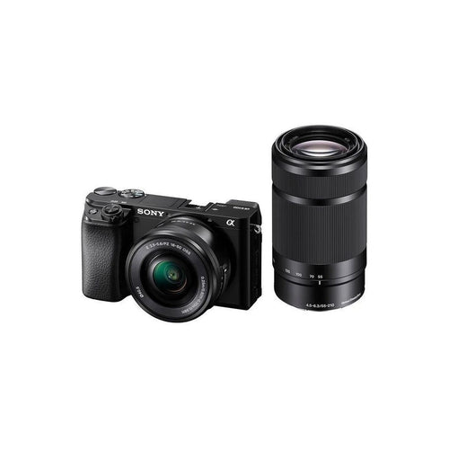 Cámara con Lente Intercambiable APS-C a6100 con enfoque automático rápido ILCE-6100Y  Cuerpo + lentes zoom potente de 16-50 mm y 55-210 mm