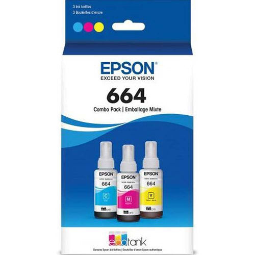 Botella Epson T664520-3P - Multipack 3 botellas Color cyan, magenta y yellow, IMPRESORA EPSON L200/210/350/355/555 (7.500 paginas)