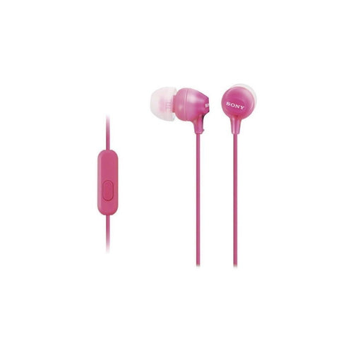 Audífonos Sony internos MDR-EX15AP Color Rosado, de silicona, ajuste seguro, micrófono integrado de alta calidad