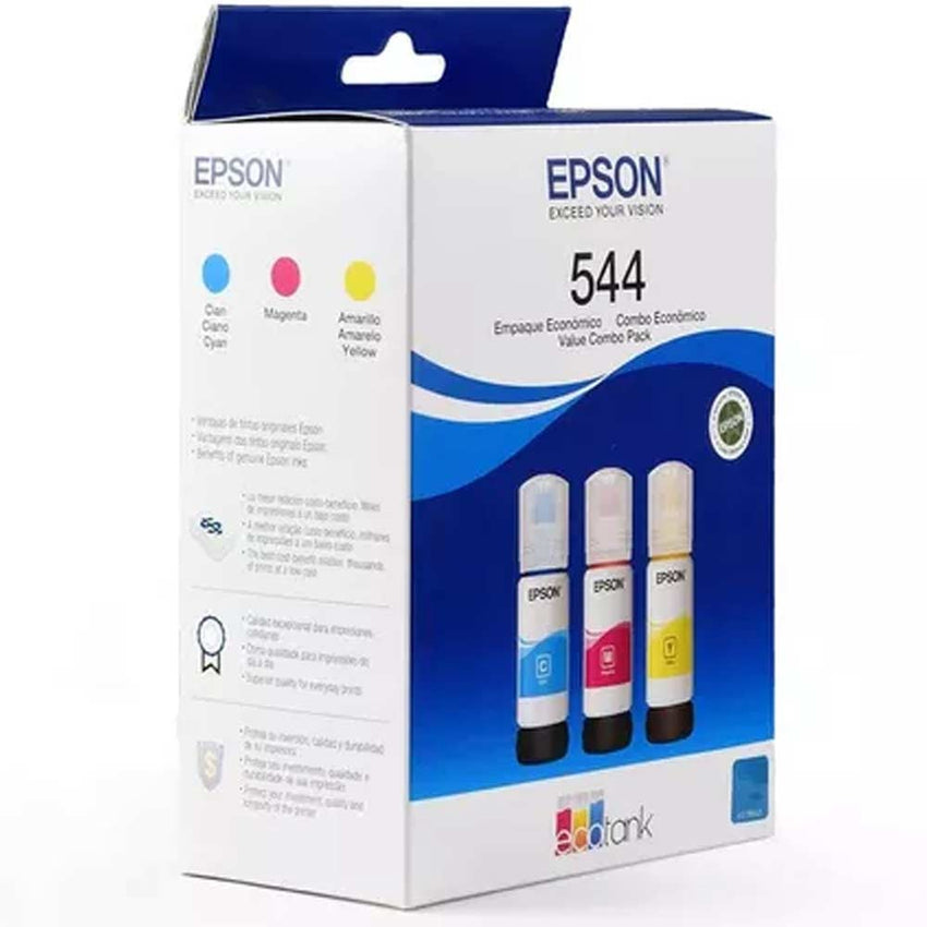 Botella Epson T544520-3P - Multipack 3 botellas Color cyan, magenta y yellow,  IMPRESORA L3110/L3150- cyan Ink (7.500 paginas)