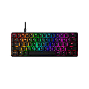 Teclado gamer HyperX inglés US color negro con luz RGB.