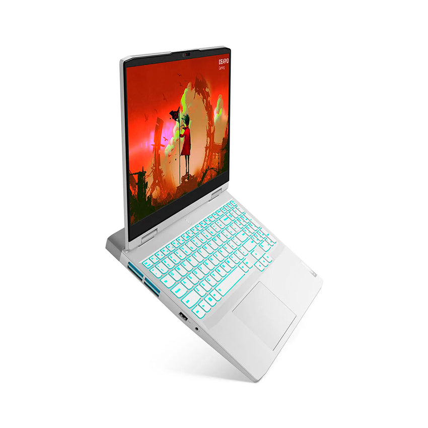 Portátil Lenovo IP Gaming 3 15ARH7 AMD Ryzen 5 6600H 15,6 Pulgadas FHD Memoria 8GB Estado Solido 512GB Tarjeta de Video Nvidia RTX 3050 4GB Windows 11 Home Color Blanco Bundle Mouse