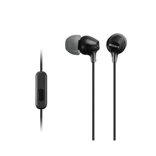 Audífonos Sony internos MDR-EX15AP  Color Negro de silicona de ajuste seguro. (con micrófono)
