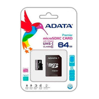 Memoria Micro SD ADATA Con Adaptador SD Class 10uhs 64GB COLOR Negro
