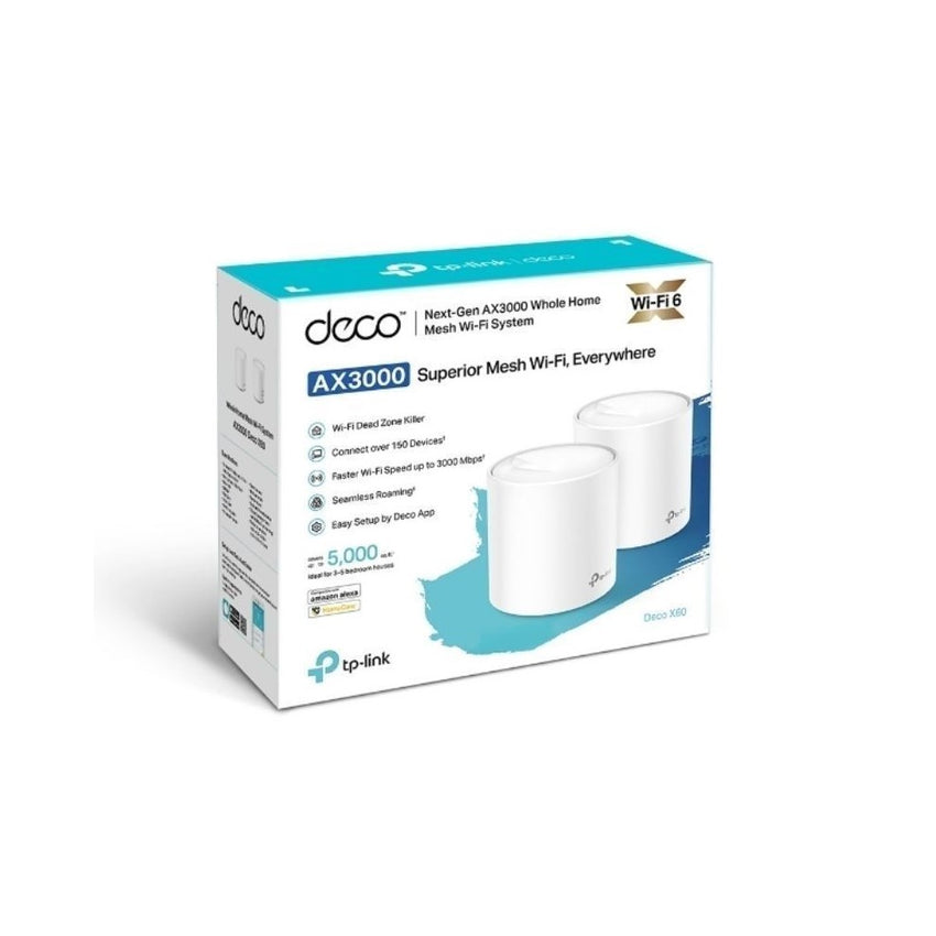 Router TPLINK AX3000 Wi-Fi 6,Sistema de malla Gigabit, pack por 2 Unidades