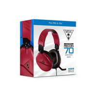 Audífonos Gaming Alámbricos de Diadema con micrófono, Turtle Beach Recon para PlayStation PS4 Recon 70P, color Midnight Red, Jack 3.5mm