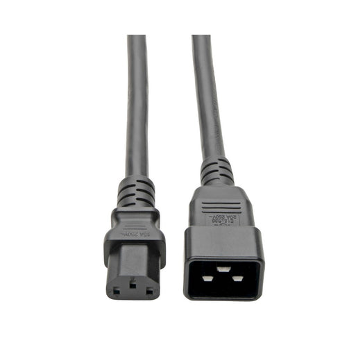 Cable de Alimentación para Computadora C20 a C13 - Servicio Pesado, 15A, 100V ~ 250V, 14 AWG, 2.13 m [7 pies], Negro