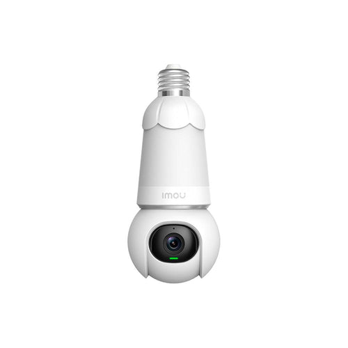 Bulb Cam IMOU Full Color 5MP DOMO WIFI 3K IR 25M Wi-Fi Lente 2.8mm 98° (H), 54° (V), 0~340° Pan, 90°Tilt, Smart IR: 25m DWDR, Compresion: H.265/H.264, Slot MicroSD hasta 256GB, Sirena de Alerta, AI (Deteccion de humano / Vehiculo), Audio 2 vias