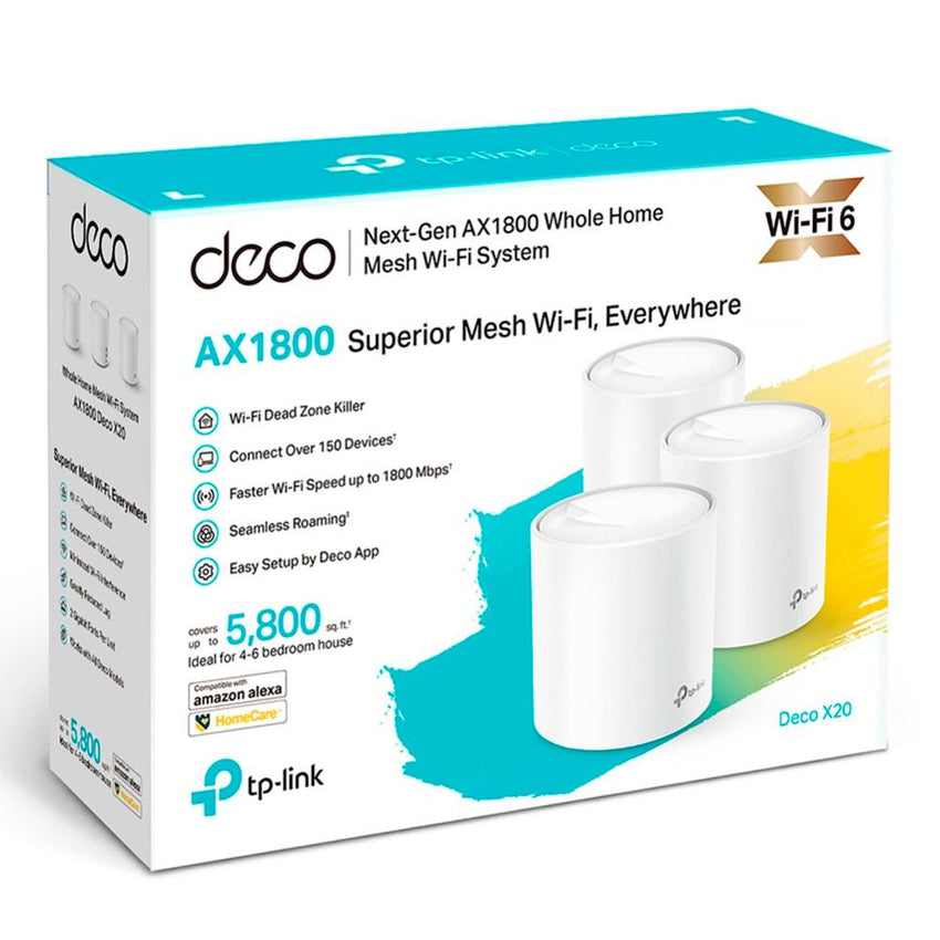 Router TPLINK Sistema Mesch Deco 3 Nodos AX1800 Sistema Wi-FI Completo en malla Tecnología Wi-Fi 6