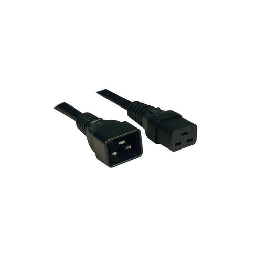 Cable de Extensión de Alimentación, C19 a C20 - Servicio Pesado, 20A, 250V, 12 AWG, 1.83 m [6 pies], Negro