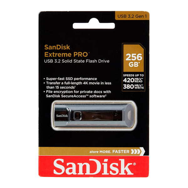 Memoria Usb SANDISK Extreme Go 256GB 3.2 COLOR Plata Y Negro