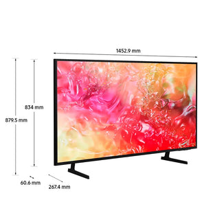 Televisor Samsung FLAT LED Smart TV 65 pulgadas Crystal UHD 4K  /3,840 x 2,160 /HDR / DVB-T2 /LAN /WIFI 5 / Bluetooth 5.2 / Google Meet / AirPlay 2 /modo ambiente/ Modo Juego/ HDMI x 3/ USB x1 /abre y edita archivos de Office/ Garantía 1 año, Ficha técnic